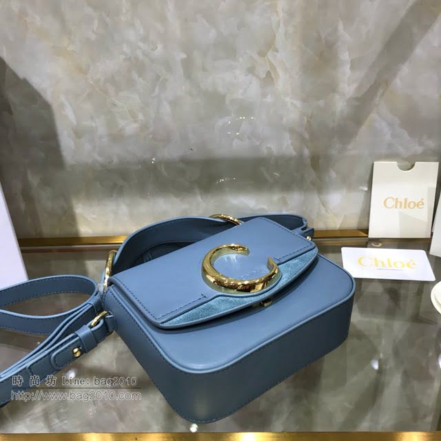 Chloe女包 克洛伊經典C bag小牛皮拼接麂皮包包 Chole手提肩背斜挎包  jjh1215